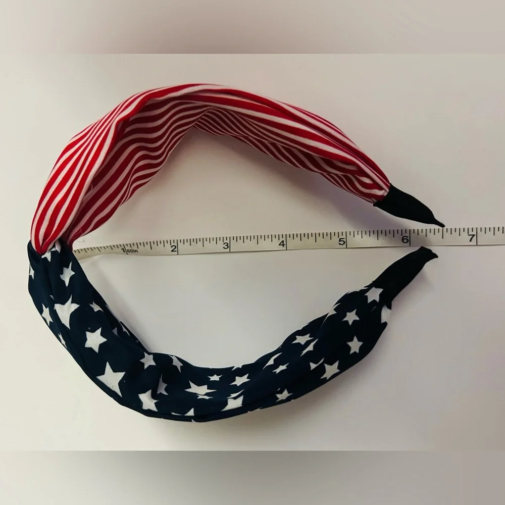 New Seasonal Collection Patriotic Headband Stars Stripes Red White Blue Cloth
